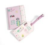 Kids Passport Cover & Bag Tag - Pink