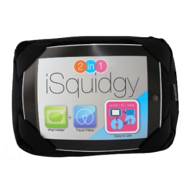 iSquidgy - 2 in 1 Travel Pillow and Tablet Holder - Black