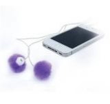 Pom Pom Earphones - Purple