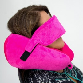 annabel trends-squidgy-contour travel pillow with eye mask-in use