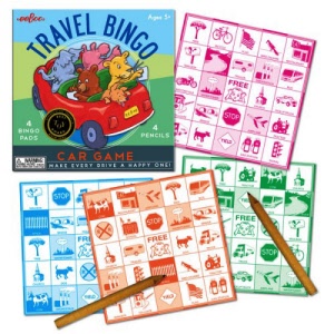 eeboo travel bingo - cover and bingo sheets-pencils