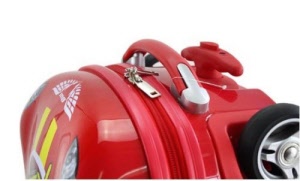 red racing car - handles view