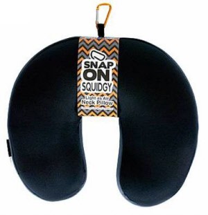 Squidgy Snap-On Travel Pillow - Black